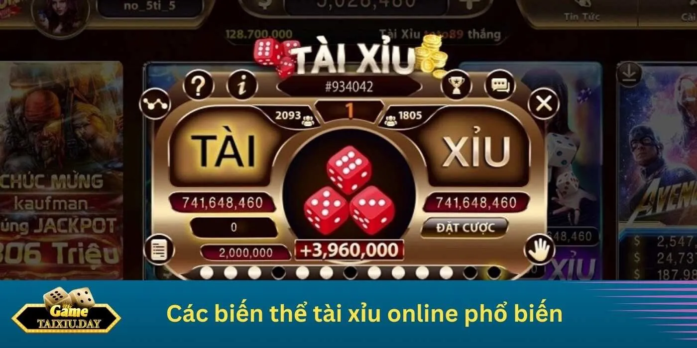 Các biến thể tài xỉu online